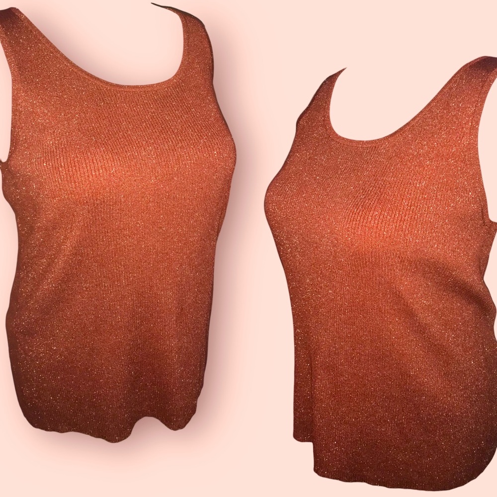 LANE BRYANT Ribbed Knit Metallic Shimmer Sweater Tank Top - Picture 5 of 11